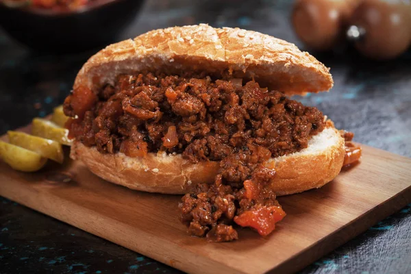 Sloppy joes carne molida hamburguesa sándwich —  Fotos de Stock