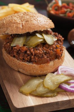 Zemin sığır eti burger sandviç