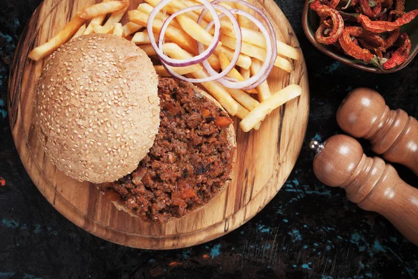 Sloppy joes burger ziemi Kanapki — Zdjęcie stockowe