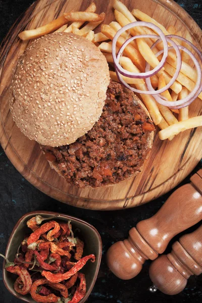 Sloppy joes burger Kanapki — Zdjęcie stockowe