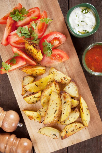 Spicy potato wedges — Stock Photo, Image