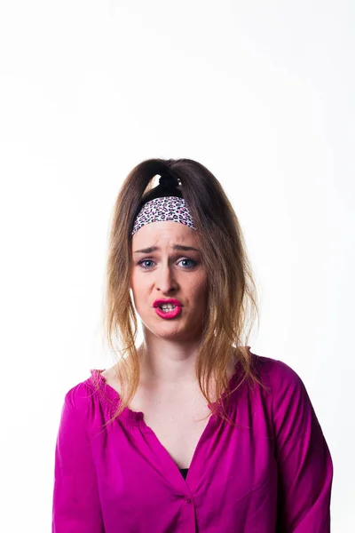 Ženský herecký vyjadřující různé emoce — Stock fotografie