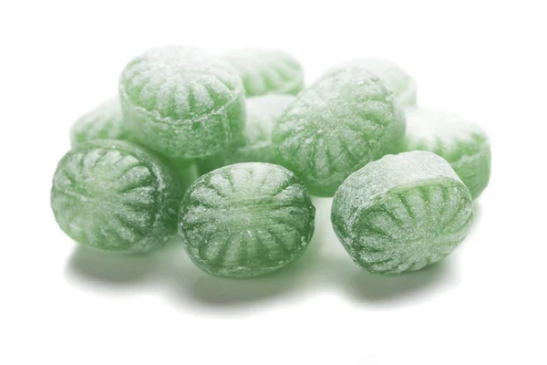 Tvrdé Bonbóny Sweets Střílel Nad Bílým Pozadím — Stock fotografie