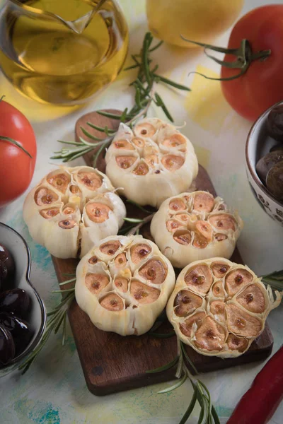 Pečený česnek cibule — Stock fotografie