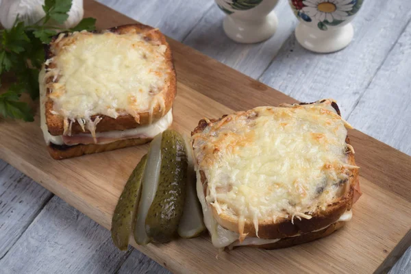 Francia Croque Monsieur szendvics — Stock Fotó