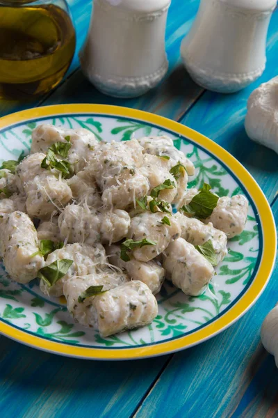 Gnocchi di patata in cheese sauce — Foto Stock