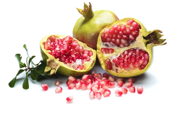 Ripe pomegranate fruit, opened with red seeds — Stock Photo, Image