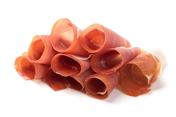 Slices of cured prosciutto ham — Stock Photo, Image