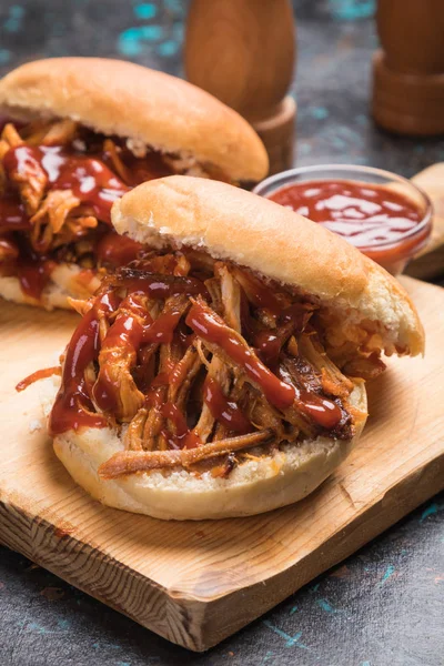Pulled pork burgare smörgås — Stockfoto