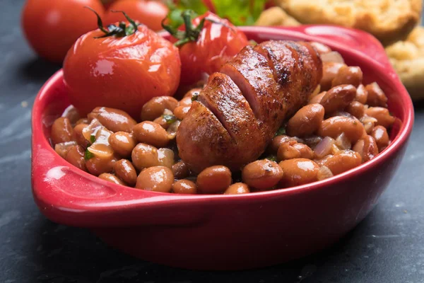 Kidney beans with pork sausage — 스톡 사진