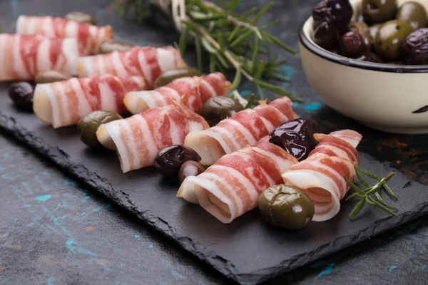 Rotoli di pancetta bacom — Foto Stock