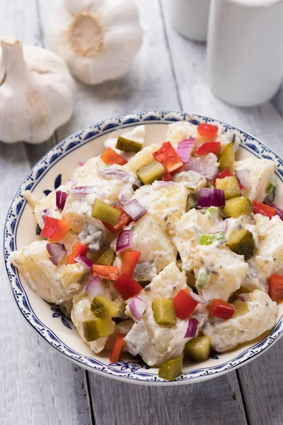 Potato salad with mayonnaise dressing — Stock Photo, Image