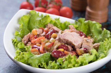 skyline van atlanta (Georgia)ton balıklı salata sebze ile