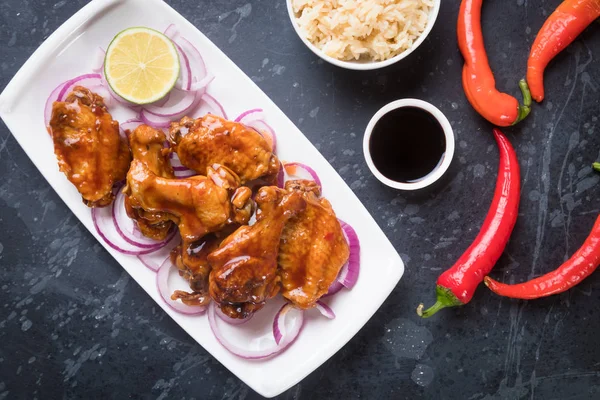 Alas de pollo picantes asiáticas — Foto de Stock