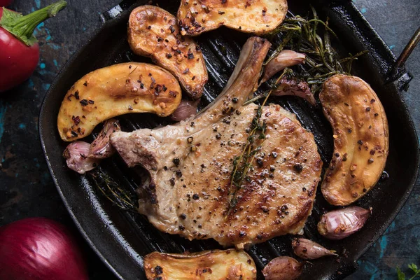 Perfect pork loin chop steak