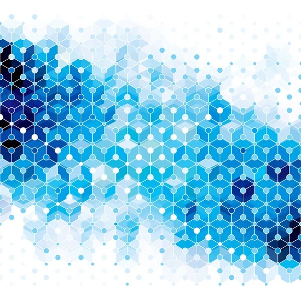 Blauer Molekül abstrakter Hintergrund. — Stockvektor