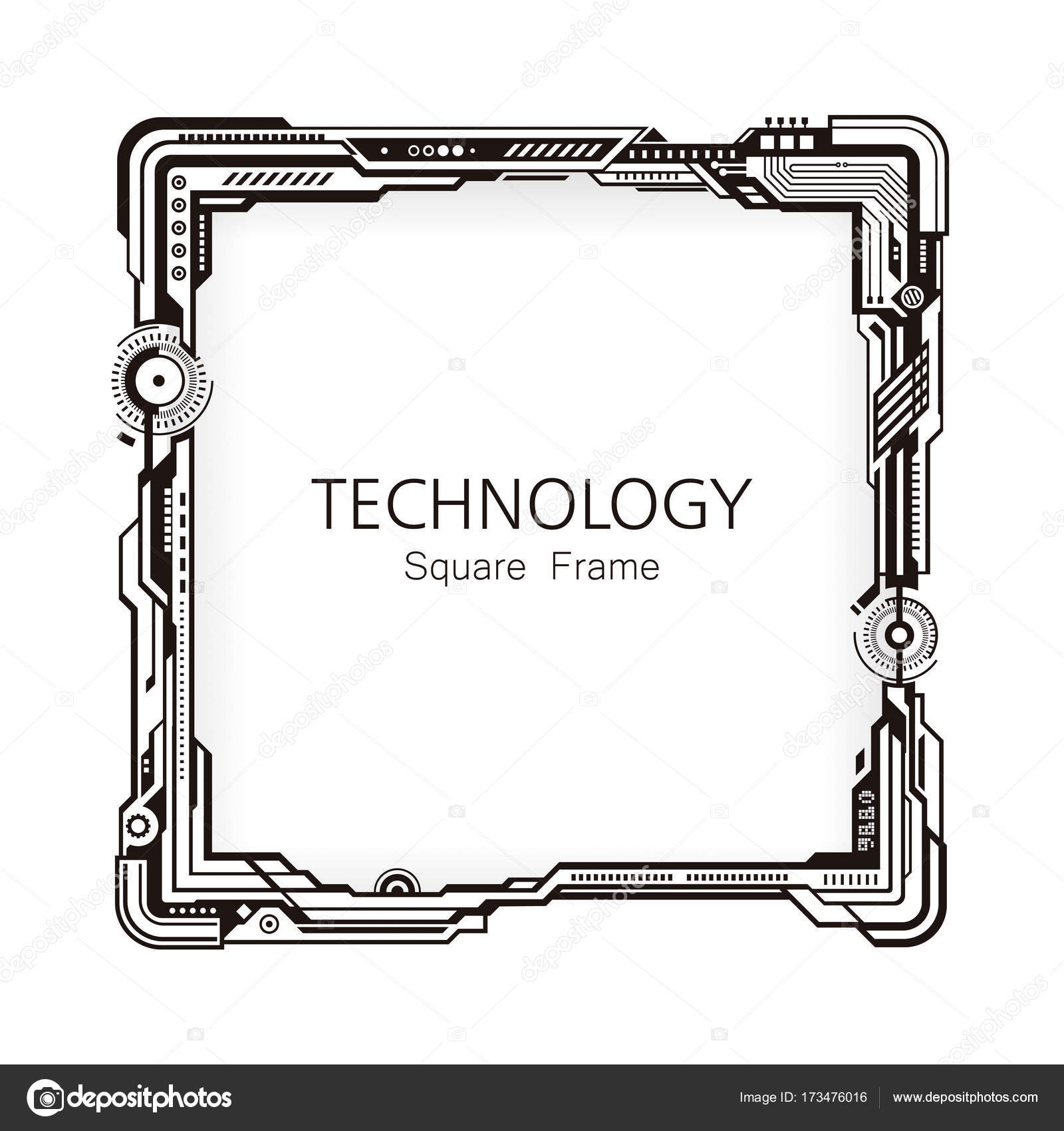 Technology Frame Square Design. — Stock Vector © jineekeo 173476016