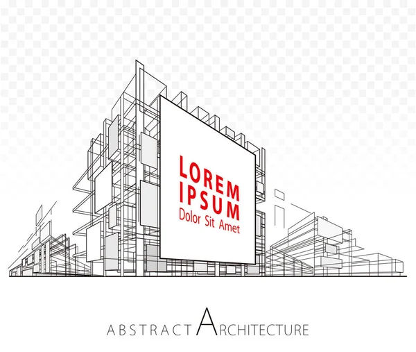 Abstract architectuur Billboard gebouw — Stockvector