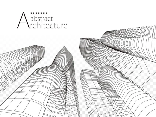 3D-illustratie Architectuur Modern stedenbouwkundig ontwerp. — Stockvector