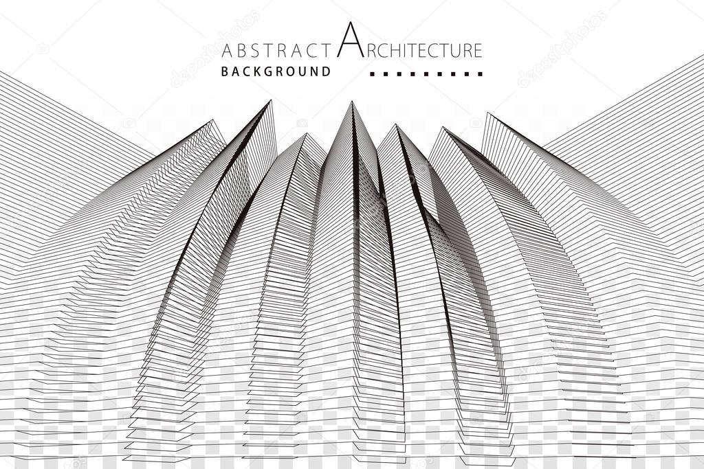 3D illustration Architecture Construction Abstract Background.