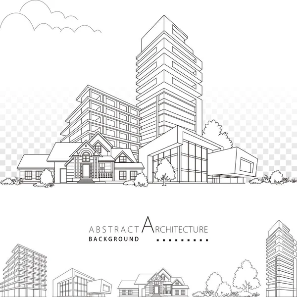 Ilustracja 3D Architektura Budynek Dekoracyjny Projekt. — Wektor stockowy