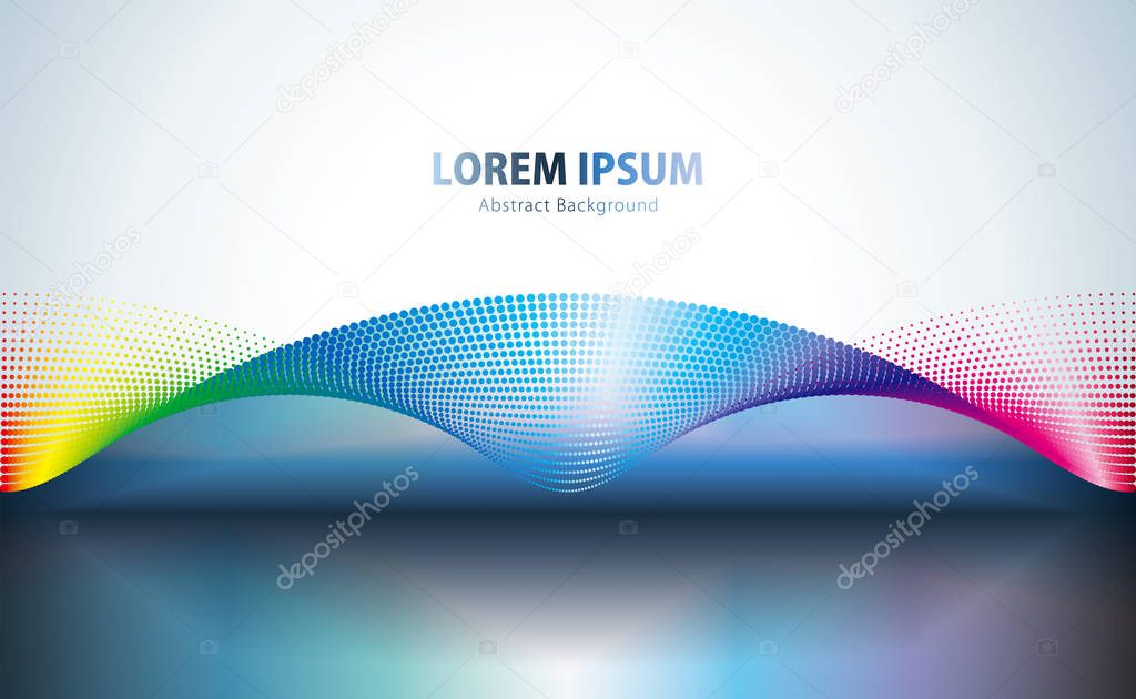 Colorful Dots Waveform Technology Abstract Background.