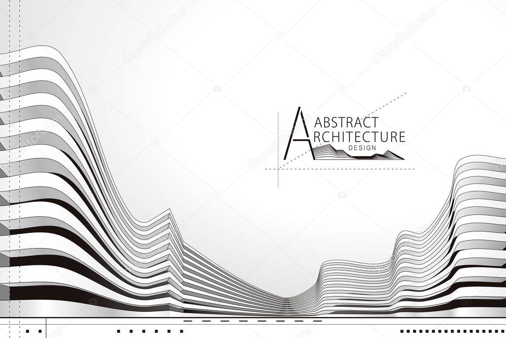 Architecture building construction perspective design, abstract modern urban landscape background.