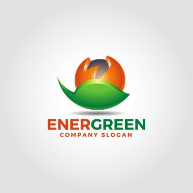 3d Logo şablonu yeşil enerji