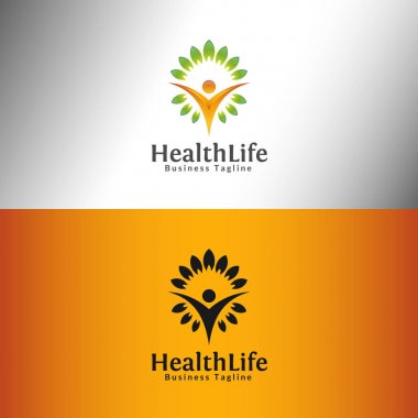 Sağlık hayatı logo şablonu