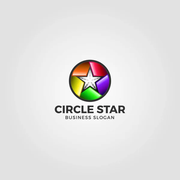 Circle Star Logo Template — Stock Vector