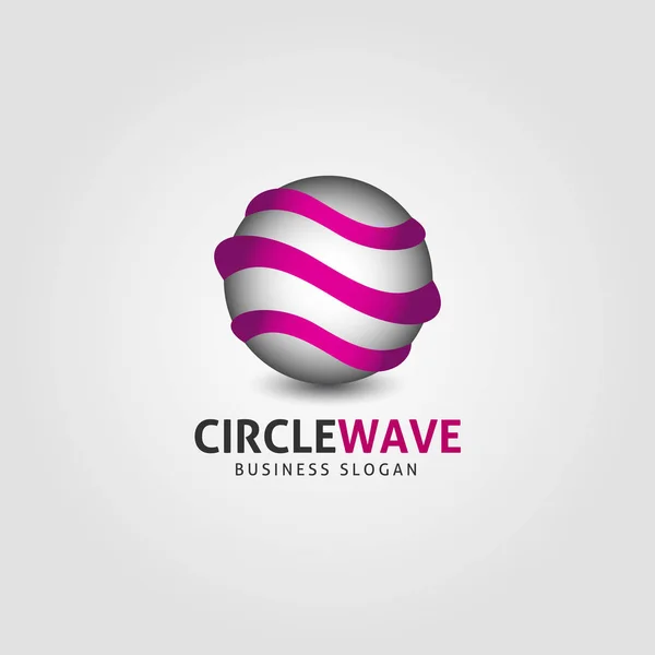 Cirkel Wave Logo sjabloon — Stockvector