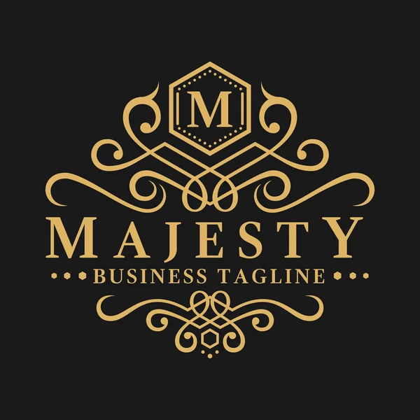 Буква M - Majesty - Classic Luxurious Logo Template — стоковый вектор