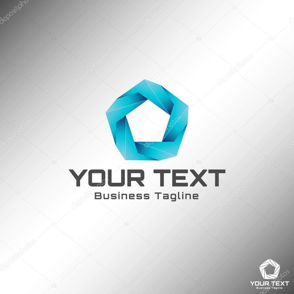 Abstract 3D Pentagon Logo