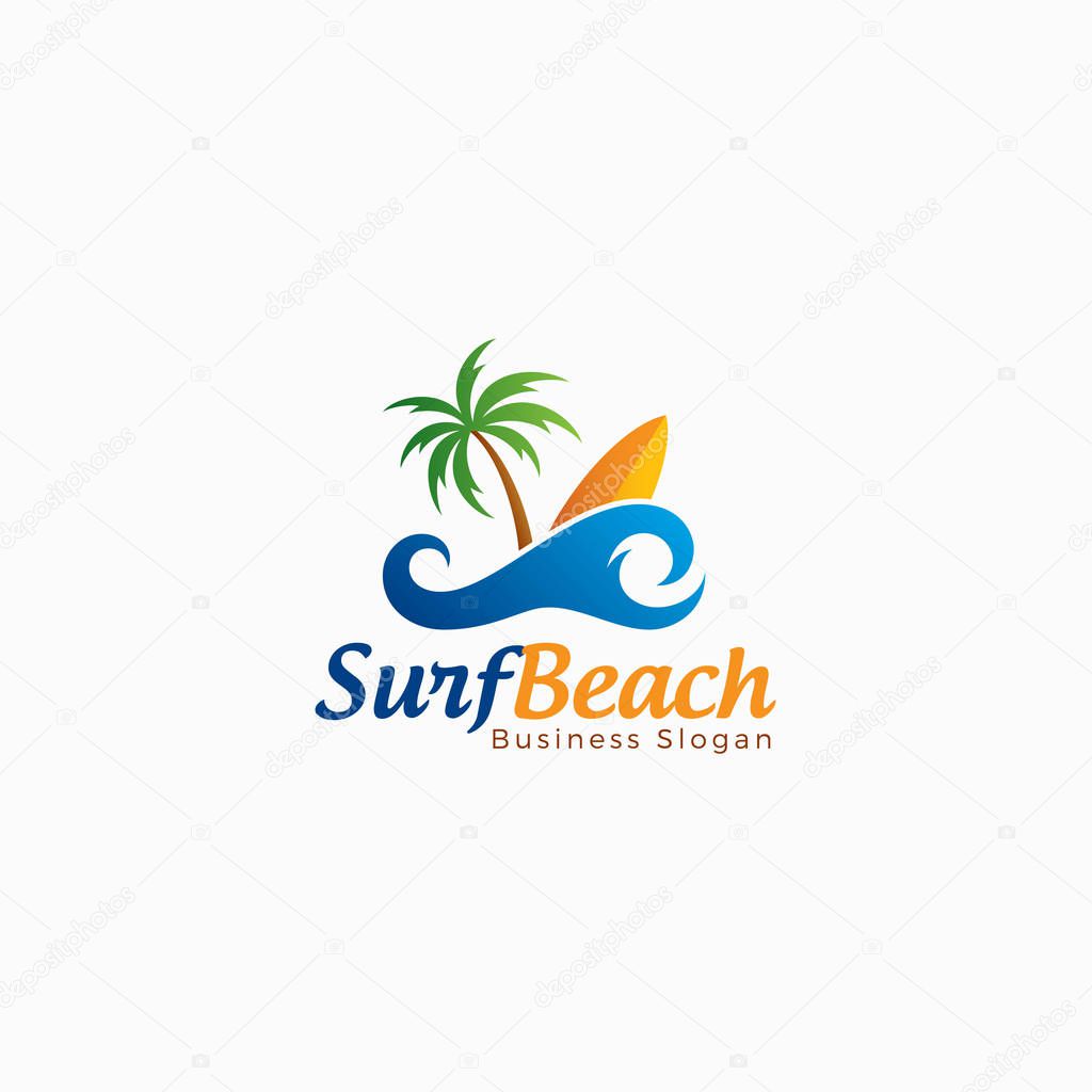 Beach Surf Logo Template