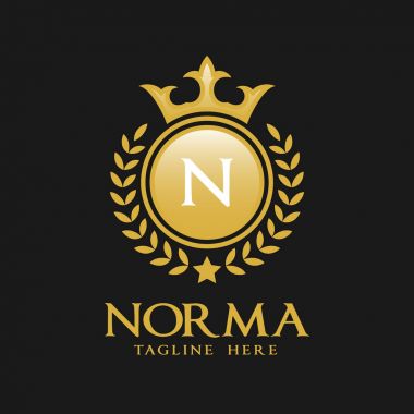 N harfi Logo - klasik lüks stil Logo şablonu