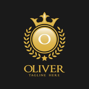 O harfi Logo - klasik lüks stil Logo şablonu