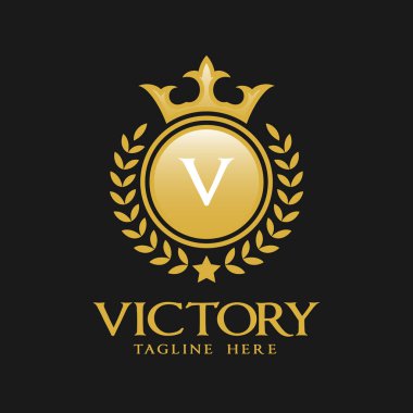 Harf V Logo - klasik lüks stil Logo şablonu
