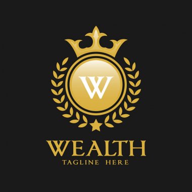 Harf W Logo - klasik lüks stil Logo şablonu