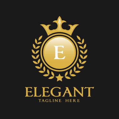 E harfinin Logo - klasik lüks stil Logo şablonu
