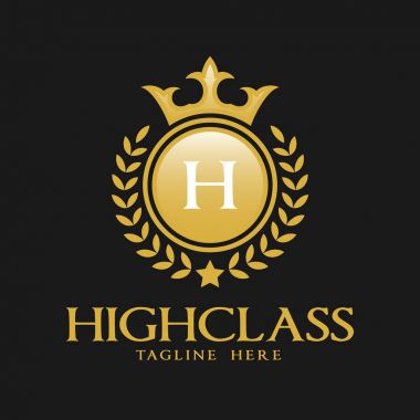 H harfi Logo - klasik lüks stil Logo şablonu
