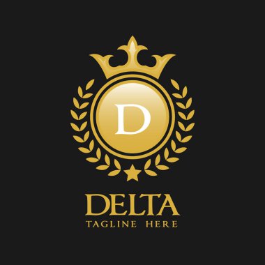 D harfi Logo - klasik lüks stil Logo şablonu
