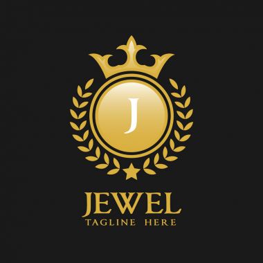 J harfi Logo - klasik lüks stil Logo şablonu