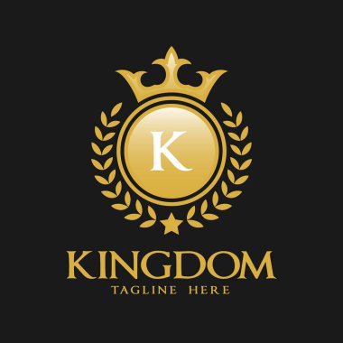 K harfi Logo - klasik lüks stil Logo şablonu