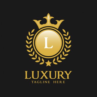 L harfi Logo - klasik lüks stil Logo şablonu
