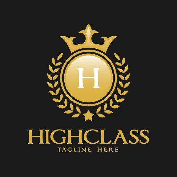 Letter H Logo - Classic Luxurious Style Logo Template — Stock Vector