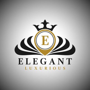 E harfinin Logo - klasik lüks stil Logo şablonu
