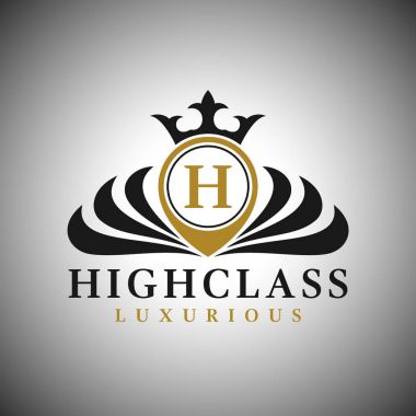 H harfi Logo - klasik lüks stil Logo şablonu