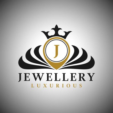J harfi Logo - klasik lüks stil Logo şablonu