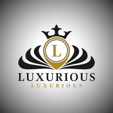 L harfi Logo - klasik lüks stil Logo şablonu