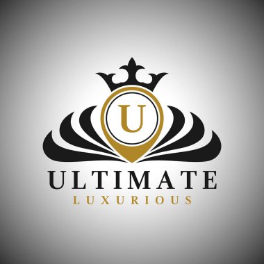 U harfi Logo - klasik lüks stil Logo şablonu